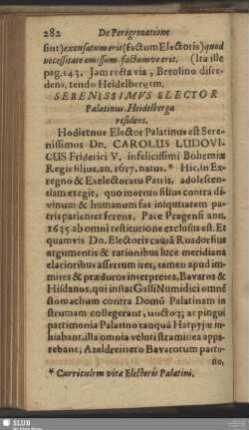 Serenissimus Elector Palatinus, Heidelbergae residens