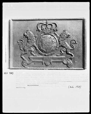 Spiegelmonogramm FP, zu beziehen auf Friedrich, König von Schweden und Landgraf von Hessen-Kassel