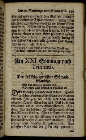 Am XXI. Sonntage nach Trinitatis - Am XXVI. Sonntage nach Trinitatis