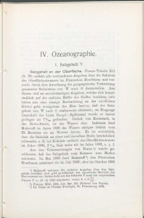 IV. Ozeanographie.
