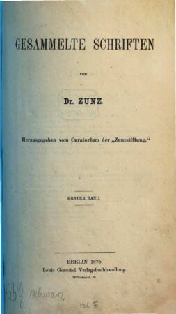 Gesammelte Schriften, 1