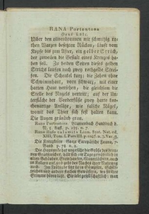 RANA Portentosa. Haus Unke.