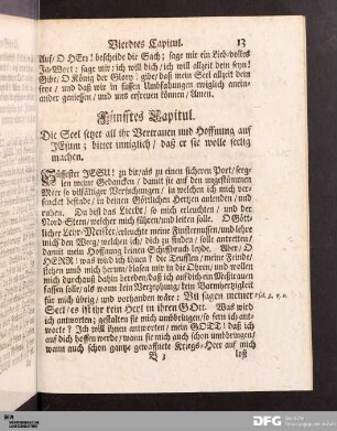 Fünfftes Capitul. Die Seel setzet all ihr Vertrauen und Hoffnung auf JEsum ; bittet inniglich / daß er sie wolle seelig machen.