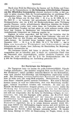 434-435, Zur Psychologie des Gefangenen