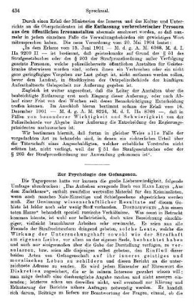 434-435, Zur Psychologie des Gefangenen