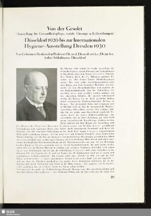 Von der Gesolei (Ausstellung für Gesundheitspflege, soziale Fürsorge u. Leibesübungen). Düsseldorf 1926 bis zur Internationalen Hygiene-Ausstellung Dresden 1930