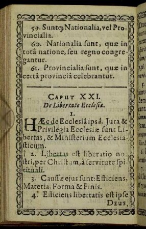 Caput XXI. De Libertate Ecclesia.