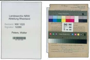 Entnazifizierung Walter Peters , geb. 31.10.1909 (Former)