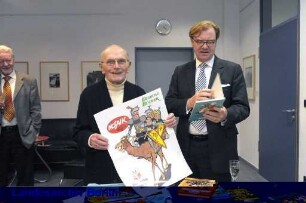 Verleihung des Verdienstkreuzes am Bande an Johannes Hegenbarth (Hannes Hegen), Senatsverwaltung für Kultur, Brunnenstraße (Mitte)