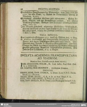 Incluta Academia Francofurtana Ad Viadrum
