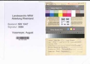 Entnazifizierung August Vossmeyer , geb. 09.04.1902 (Zollbeamter)