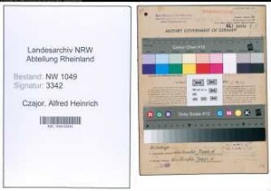 Entnazifizierung Alfred Heinrich Czajor , geb. 08.07.1898 (Arbeiter)