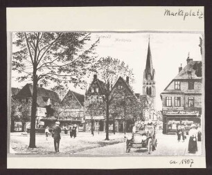 Marktplatz um 1910. Detmold. Sammlung Starke