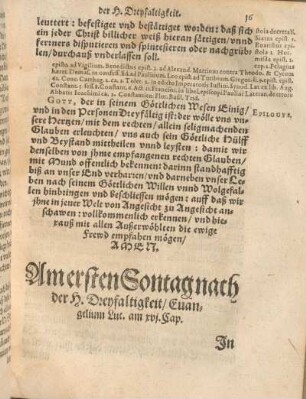 Am ersten Sontag nach der H. Dreyfaltigkeit, Euangelium Luc. am xvj. Cap.