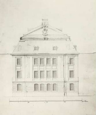 Zabeltitz, Palais: Entwurf für die Erneuerung um 1730, Seitenansicht