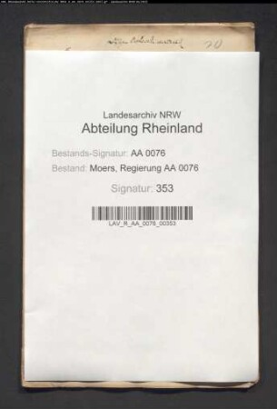 Armenrechnungen der reformierten Gemeine zu Friemersheim