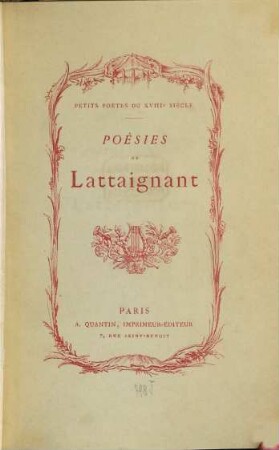 Poésies diverses et pièces inédites de Lattaignant