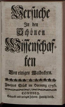 Zweytes Stück im Hornung 1756.