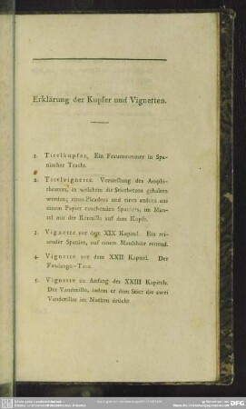 Erklärung der Kupfer und Vignetten