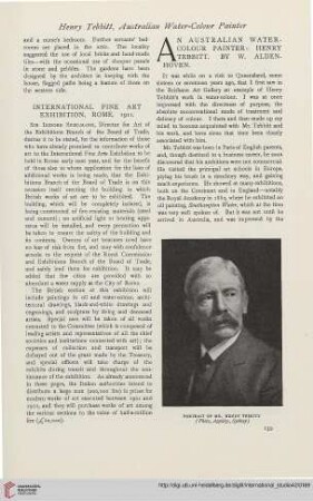 42.1910 = Nr. 166: An Australian watercolour painter: Henry Tebbitt