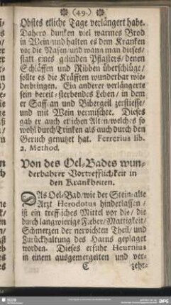 Von des Oel-Bades wunderbahre Vortrefflichkeit in den Krankheiten