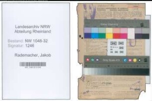 Entnazifizierung Jakob Rademacher , geb. 02.12.1892 (Angestellter)