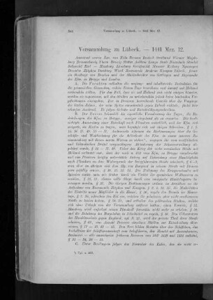 Versammlung zu Lübeck. - 1441 Mrz. 12.