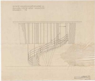 Schneider - Esleben, Paul; Hannover, Messegelände; Ausstellungspavillon und Turm für die Mannesmann AG - Pavillon (Ansicht von hinten)