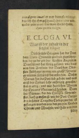 Ecloga VI. Was ist der inhalt ...