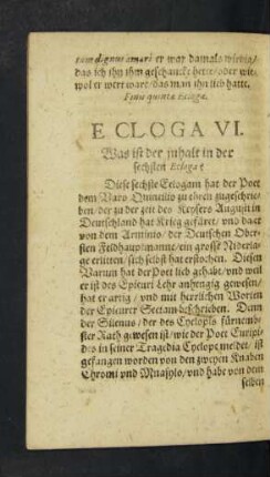 Ecloga VI. Was ist der inhalt ...