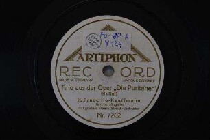 Arie aus der Oper "Die Puritaner" / (Bellini)
