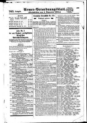 763. Ausgabe. Montag, 1. November 1915