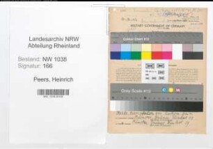 Entnazifizierung Heinrich Peers , geb. 08.11.1892 (Beamter)