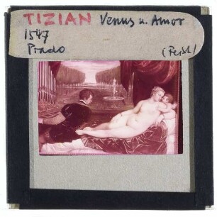 Tizian, Venus mit einem Orgelspieler und Cupido (Madrid Prado P000421)