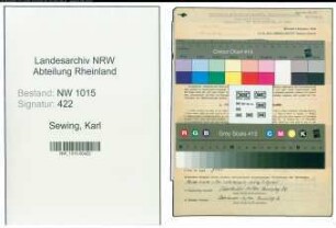 Entnazifizierung Karl Sewing , geb. 15.01.1911 (Ingenieur)