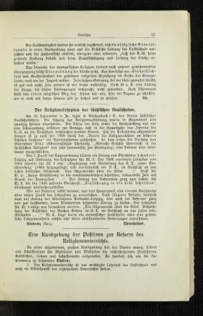 ¬Eine¬ Kundgebung der Positiven zur Reform des Religionsunterrichts