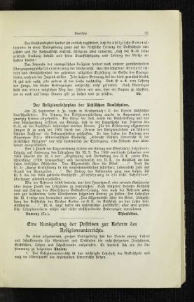 ¬Eine¬ Kundgebung der Positiven zur Reform des Religionsunterrichts