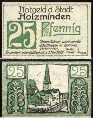 Holzminden, Notgeldserie, 25 Pfennig