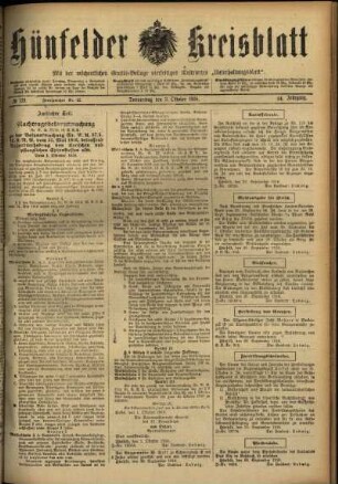 Ausgabe vom Donnerstag, den 03. Oktober 1918.