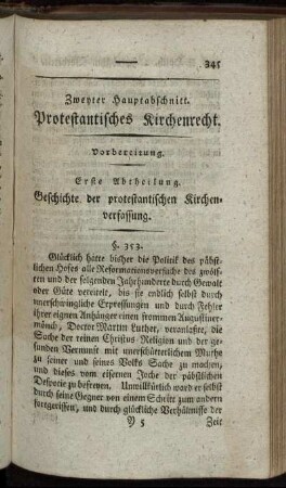 Zweyter Hauptabschnitt. Protestantisches Kirchenrecht.