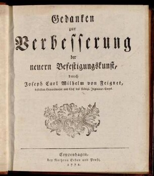 Gedanken zur Verbesserung der neuern Befestigungskunst