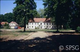 Potsdam, Park Sacrow, Wegebau Rondell und Kastanienallee.