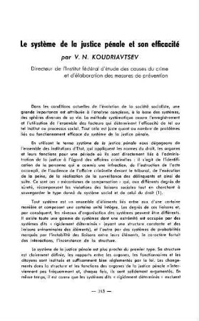 343-352, Le système de la justice pénale et son efficacité