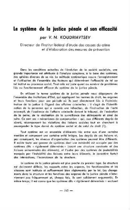 343-352, Le système de la justice pénale et son efficacité