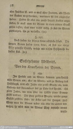 Sechszehnter Abschnitt. Von den Krankheiten der Bienen