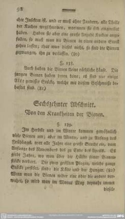 Sechszehnter Abschnitt. Von den Krankheiten der Bienen