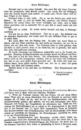 563-567, III. Kurze Mitteilungen
