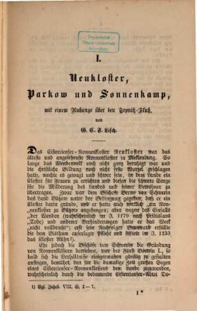 Jahrbücher des Vereins für Mecklenburgische Geschichte und Altertumskunde. 33. 1868