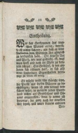 Eintheilung
