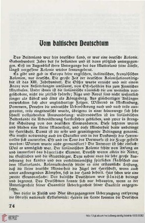 Vom baltischen Deutschtum
